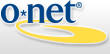 O*Net Logo, Blue letters with Yellow swish