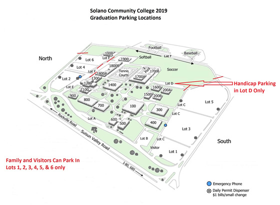 Solano College Graduation Parking Map