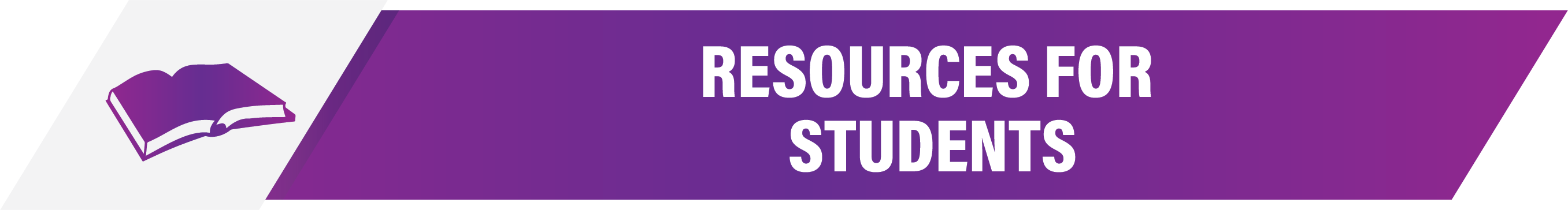 Solano College Resources for Students, white text on dark Purple background with image of a open book to the right.