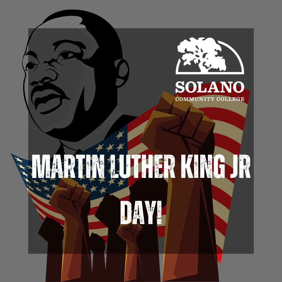 image of MLK JR behind a flag with different fist rising from the ground.