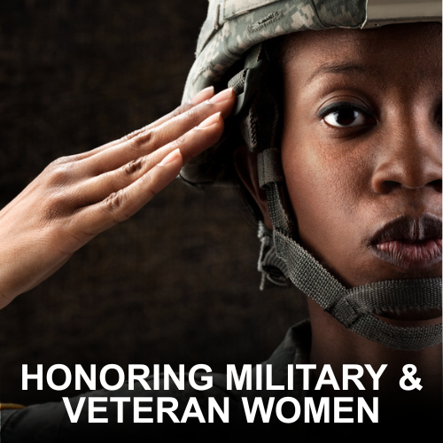 Black Military Woman at Attention Saluting