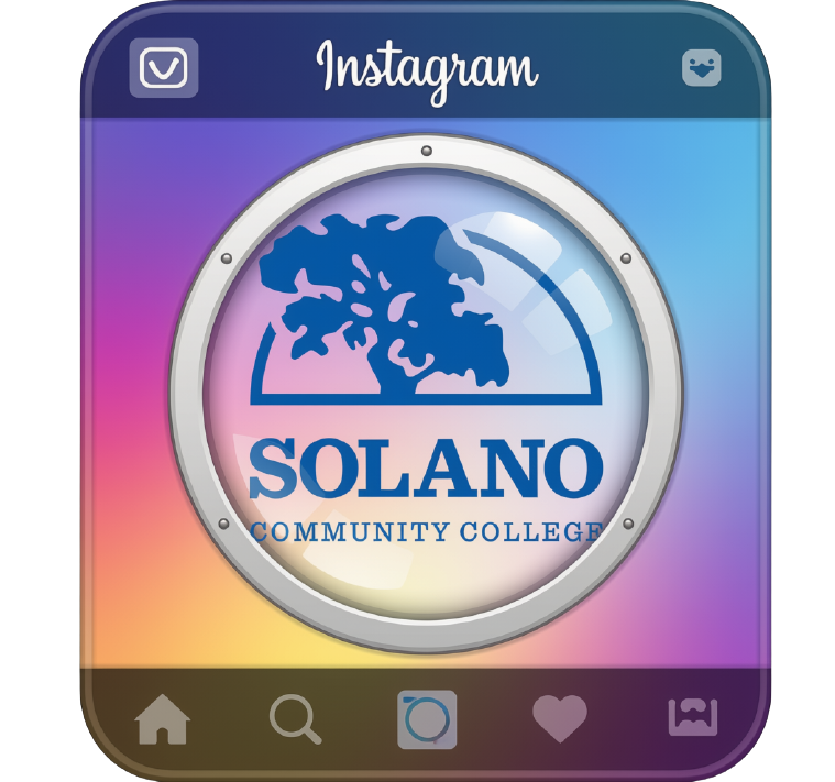Instagram logo with SCC logo in the center