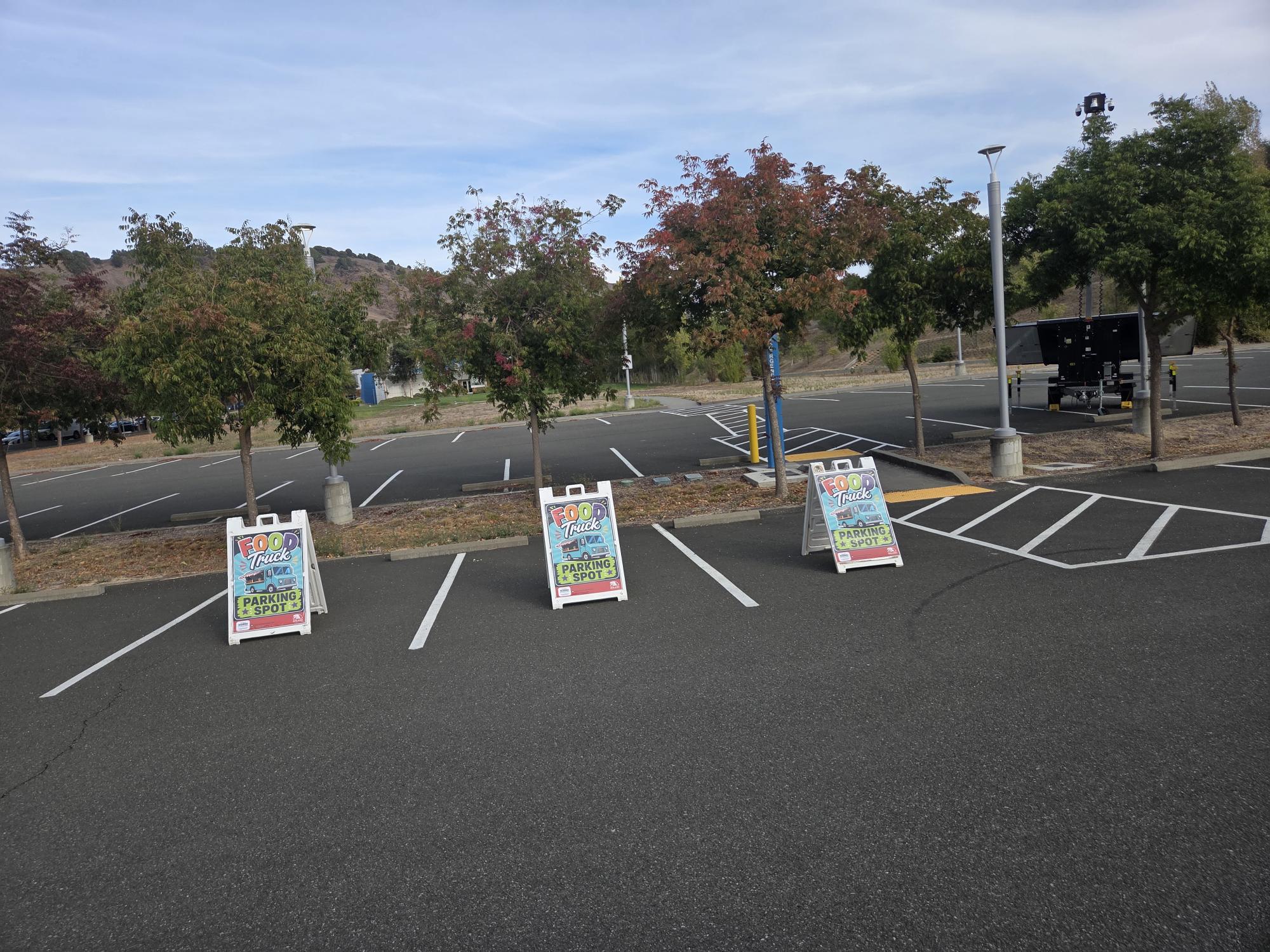 View of actual parking spots for the food trucks in Vallejo