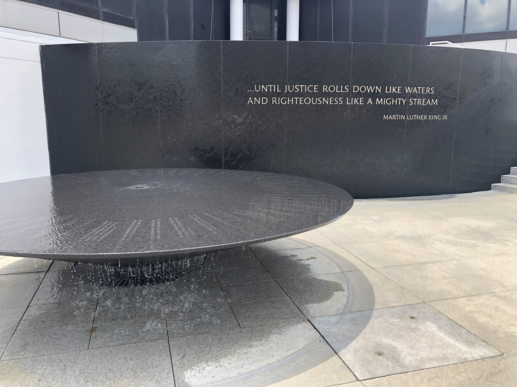 Civil Rights Memorial in Montgomery Alabama, water fountain art installation