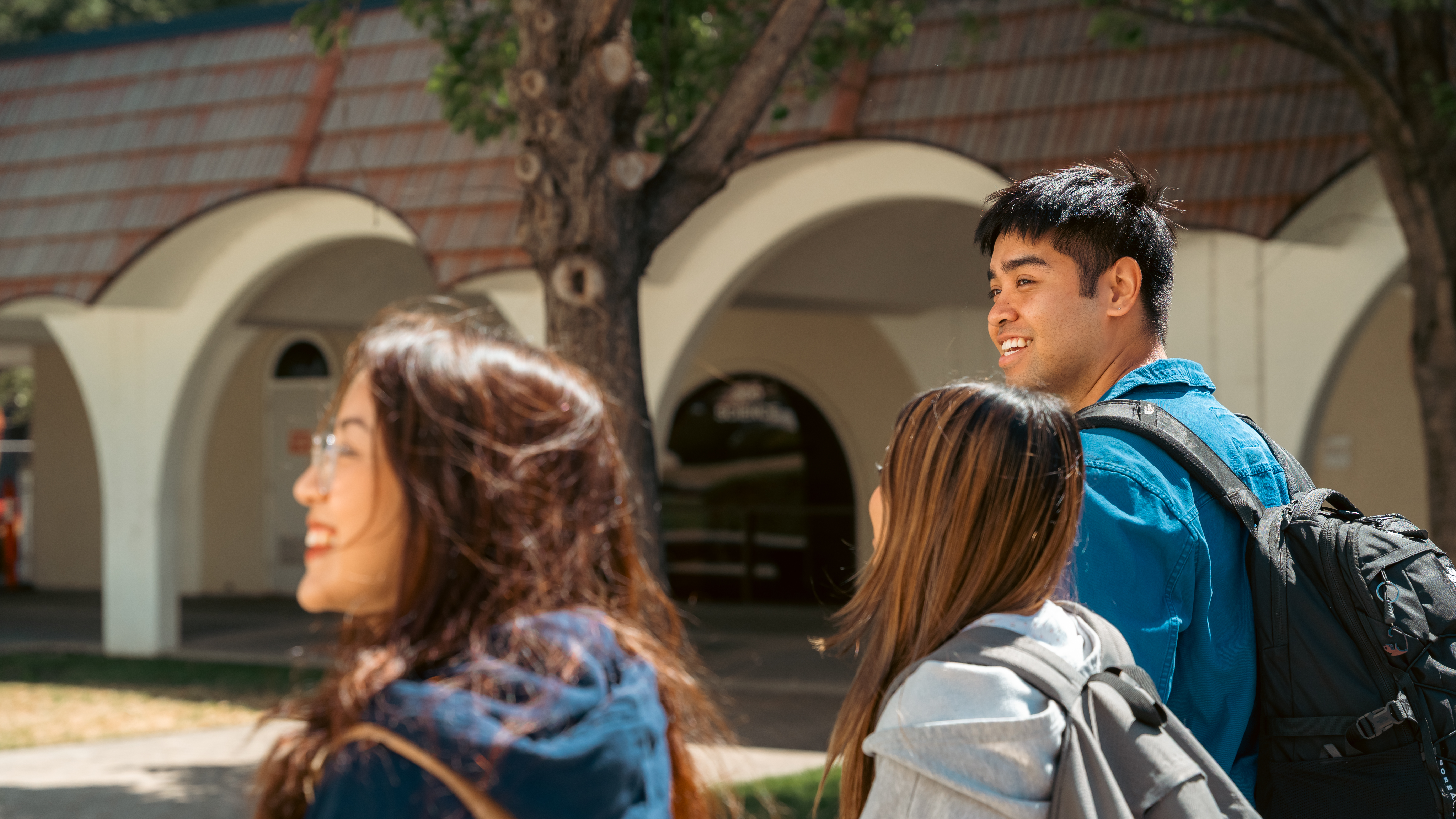 students walking