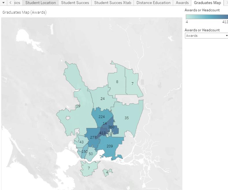 Image of graduate map tab in online factbook